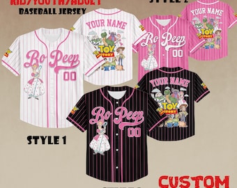 Camisa de beisebol personalizada da Bo Peep de Toy Story, presente para fãs.