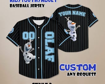 Custom Olaf Baseball Jersey, Disney Snowman Outfit, Matching Disney Trip Tee