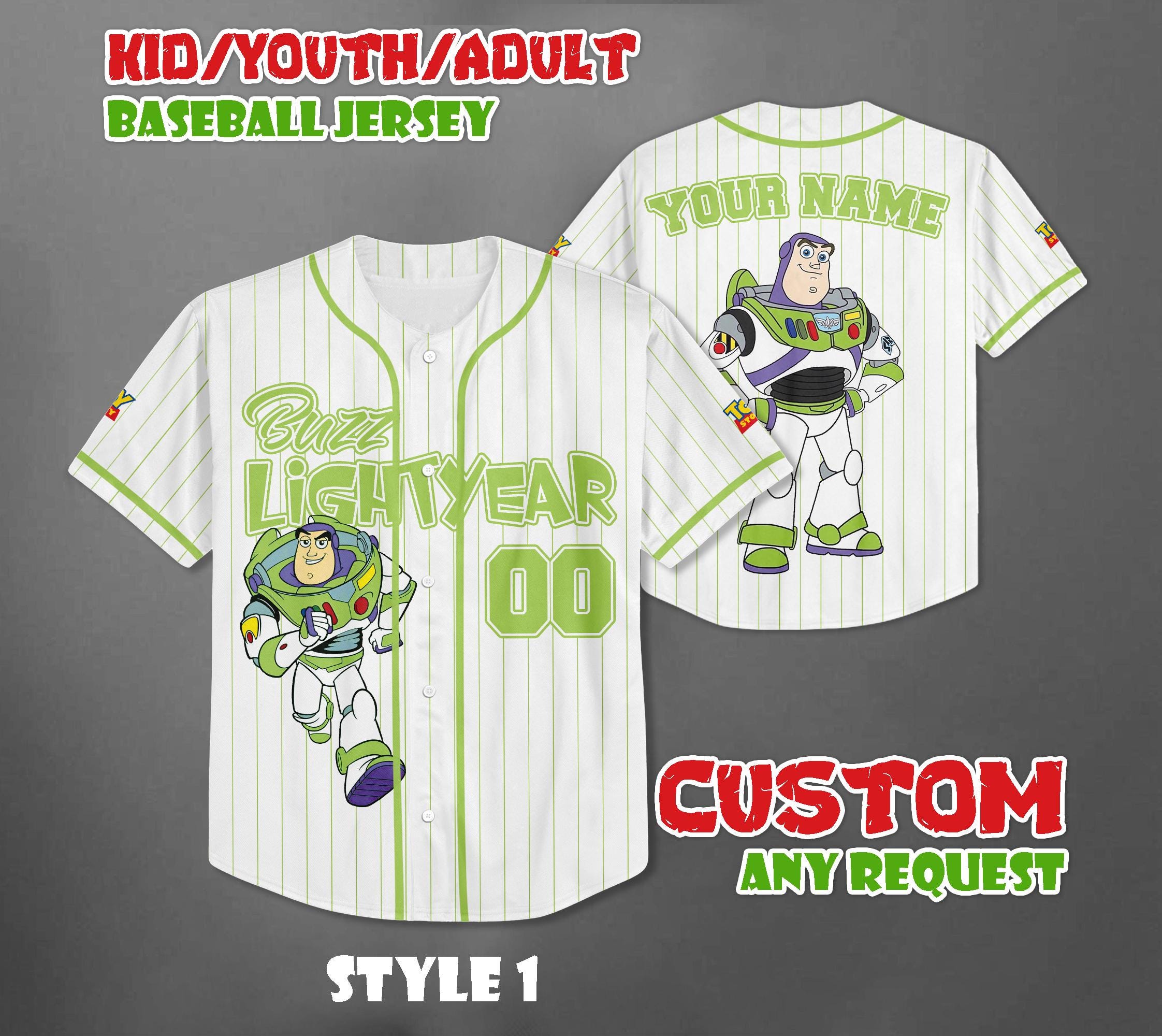 Discover Personalized Buzz Lightyear Baseball Jersey, Custom Toy Story Family Outfit