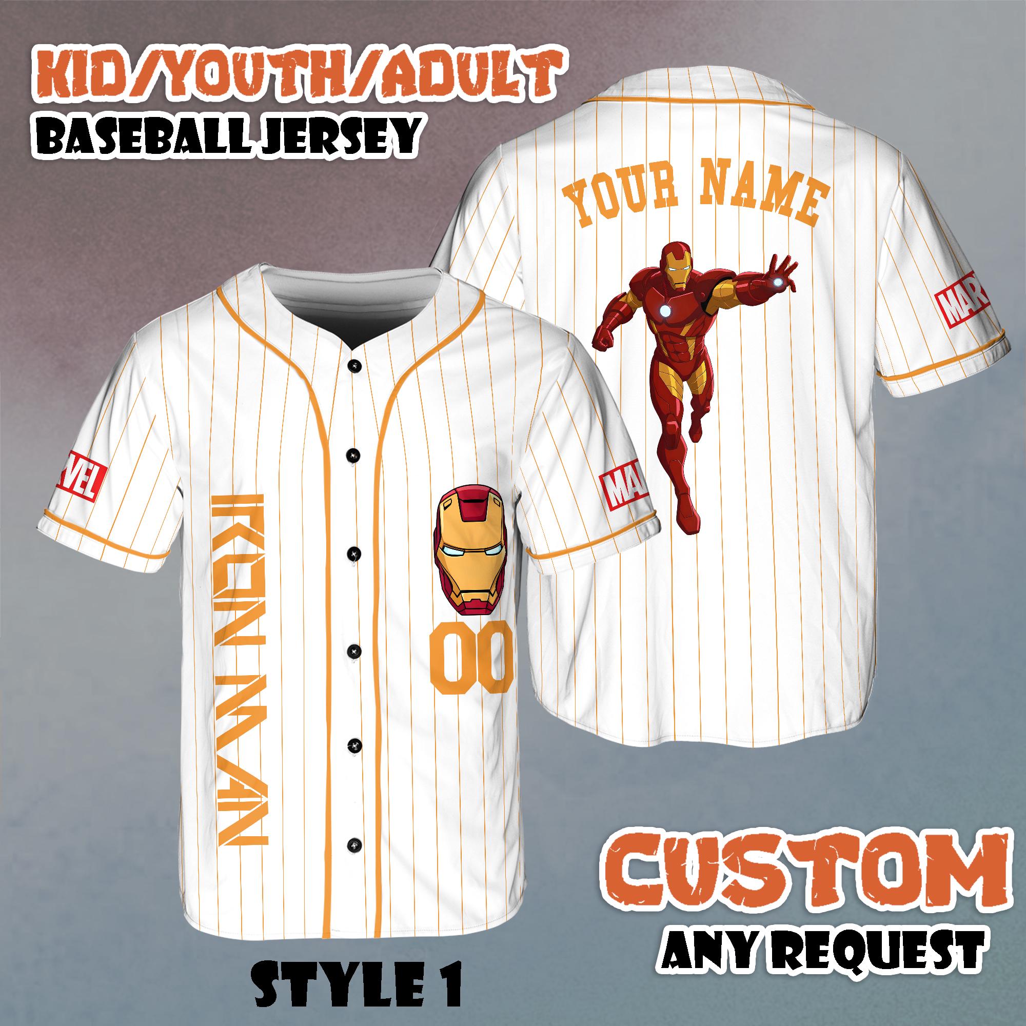 Discover Custom Iron Man Baseball Jersey, Iron Man Movie Jersey Shirt, Hero Sport Shirt, Marvel Matching Baseball Team Outfit