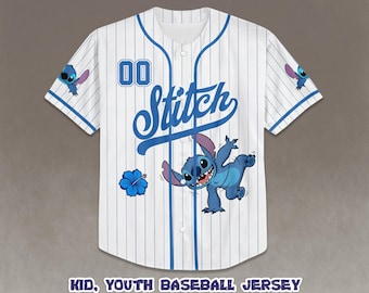 Personalized Stitch Baseball Jersey, Custom Lilo and Stitch Team Shirt