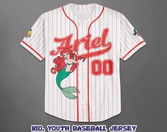 Custom Princess Ariel The Little Mermaid Baseball Jersey, Disney Matching Trip Outfit