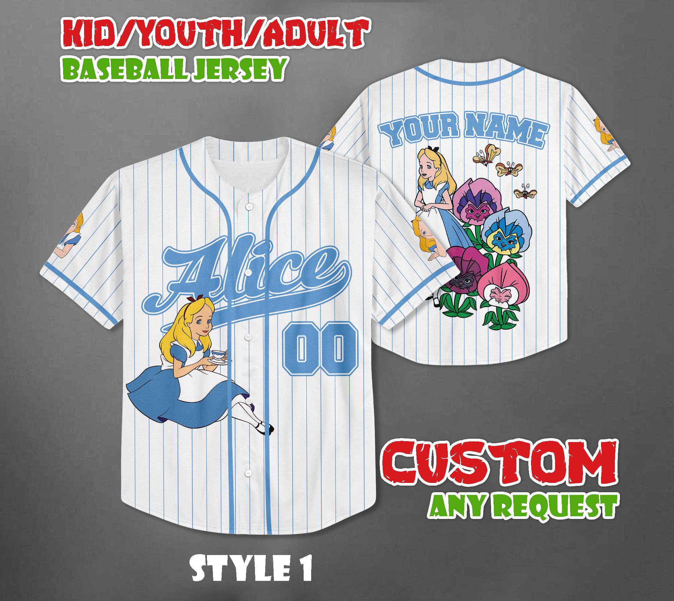 Discover Custom Alice in Wonderland Baseball Jersey, Sleeping Beauty Lovers Gift, Disney Matching Trip Outfit