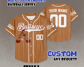 Camiseta de béisbol personalizada de Bullseye, atuendo familiar personalizado de Toy Story