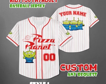 Camiseta de béisbol personalizada de Pizza Planet, atuendo personalizado de Toy Story
