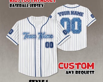 Personalized Baseball Jersey, Custom Team Name & Number, Adult/Kid
