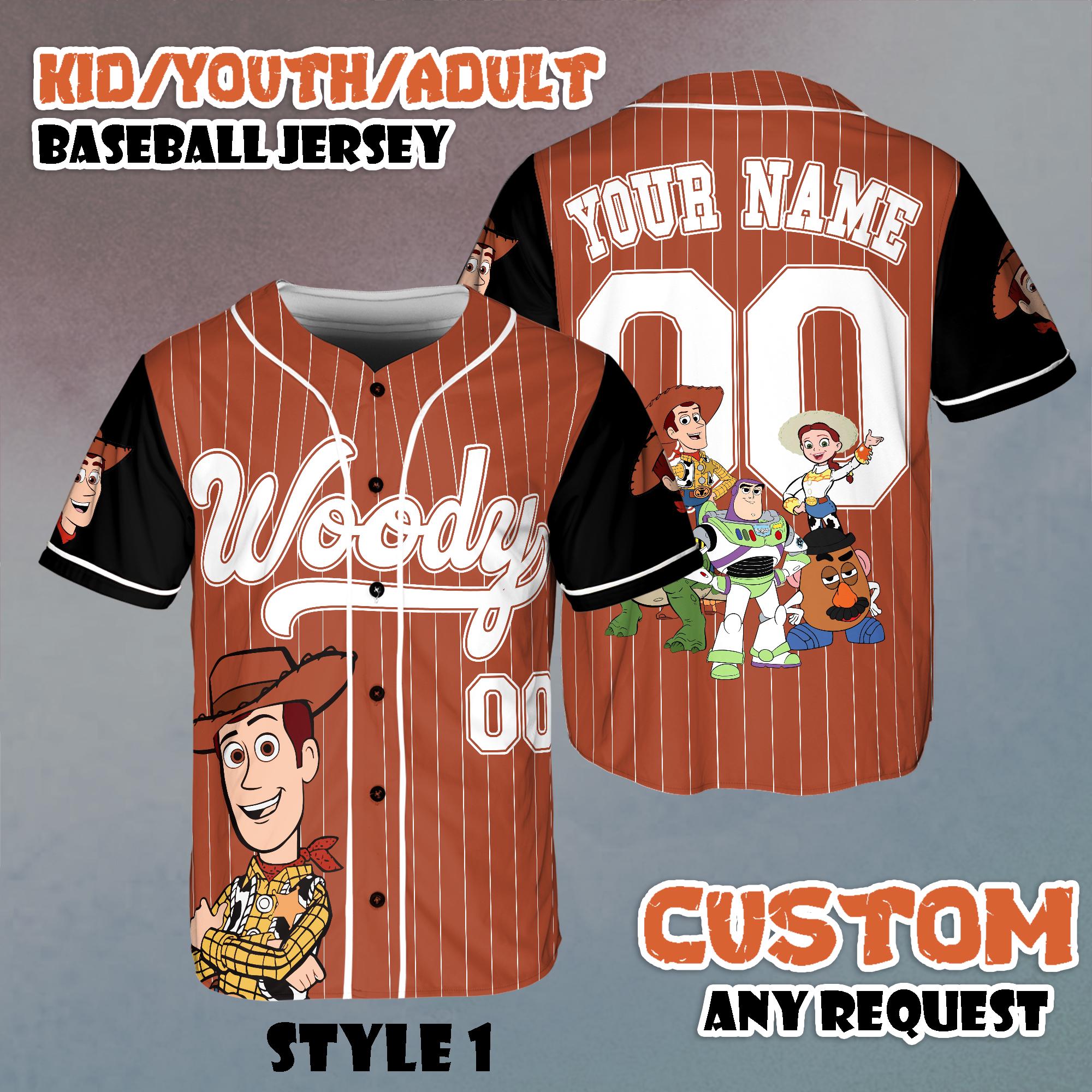 Discover Custom Disney Toy Story Woody Baseball Jersey, Disney Pixar Shirt, Disney Toy Story Family Outfit, Toy Story Characters Jersey