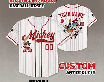 Custom Disney Mickey Mouse Baseball Jersey, Disneyland Outfit