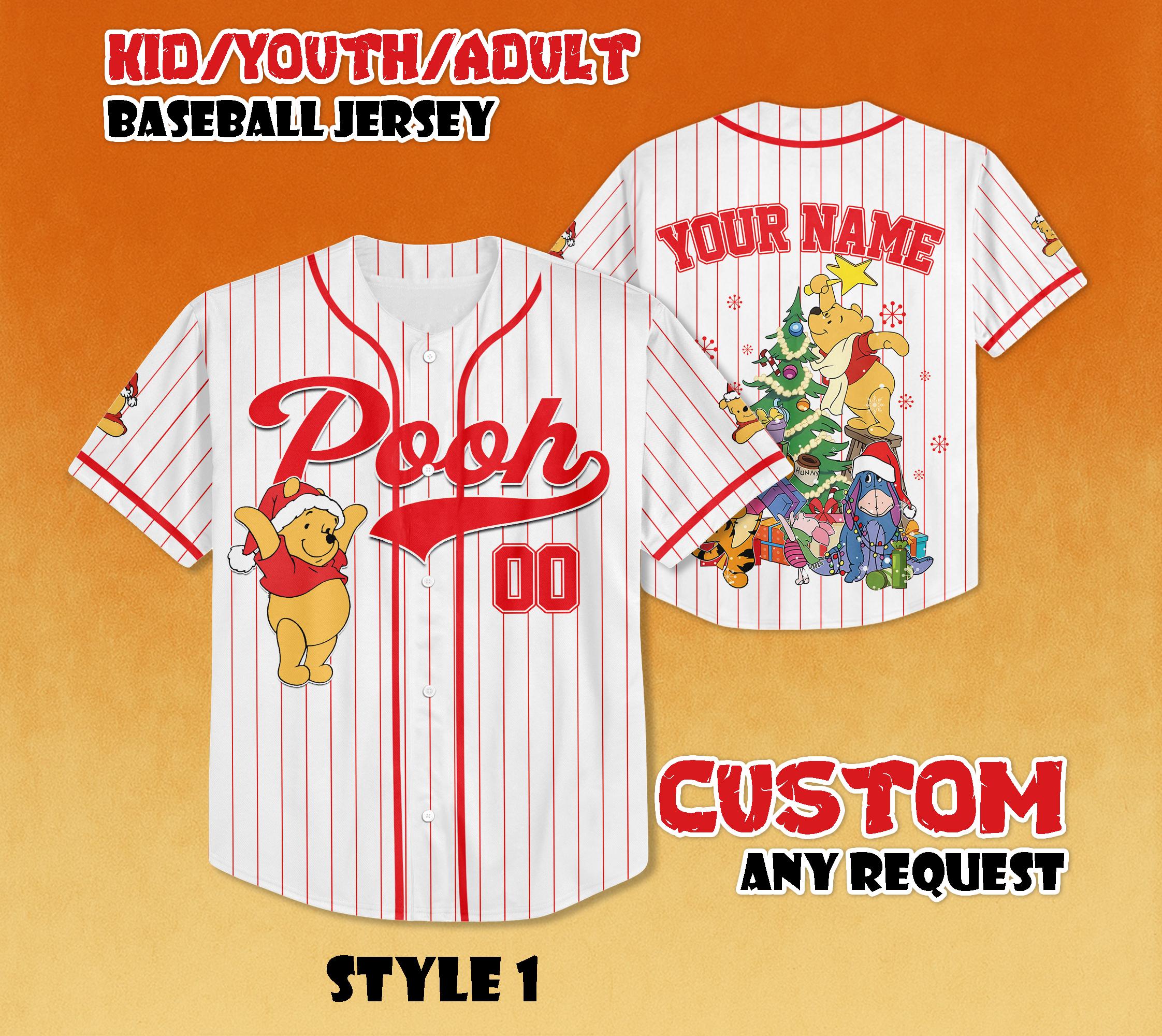 Discover Custom Winnie the Pooh Baseball Jersey: Disneyland Trip Shirt