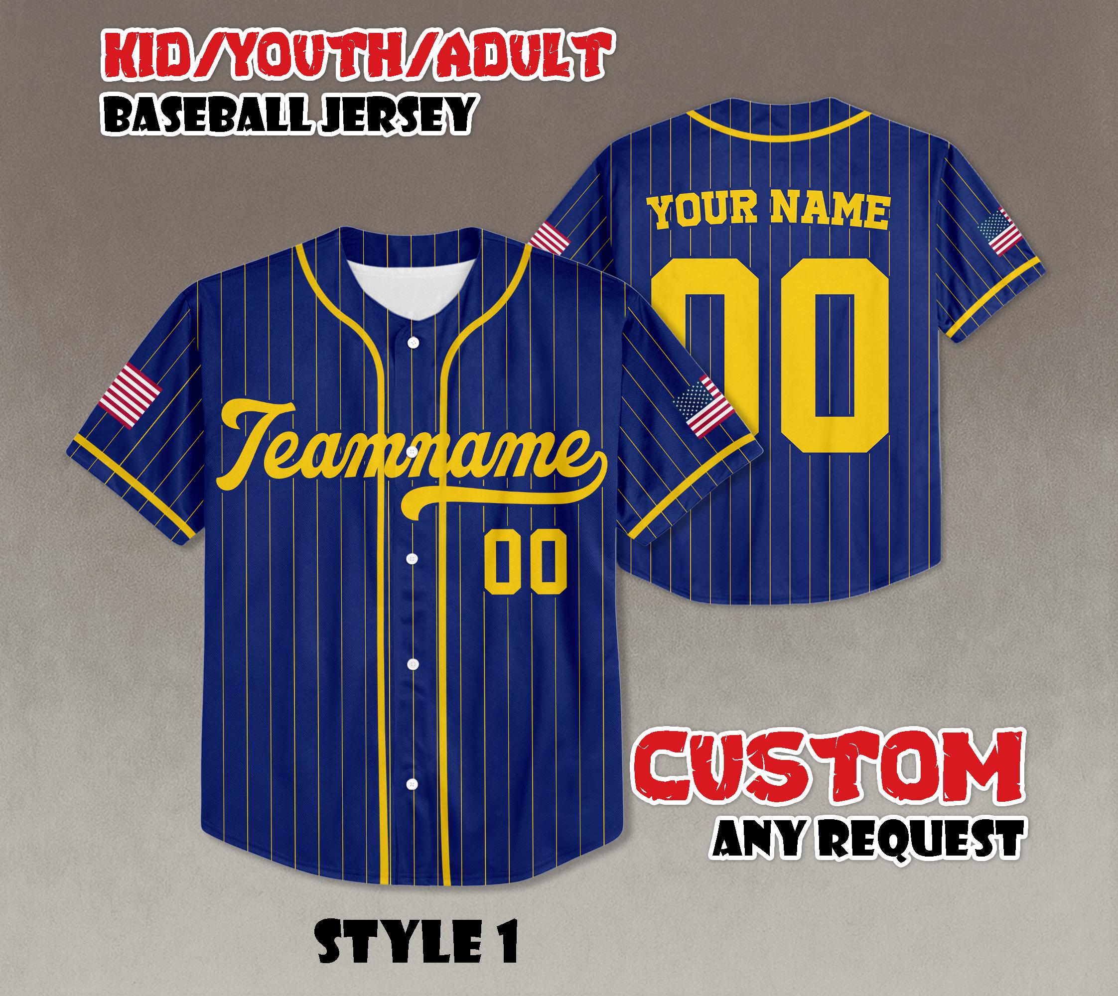 Discover Personalized Baseball Jersey Shirt, Custom Team Name and Number