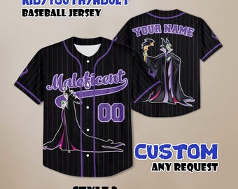 Custom Maleficent Baseball Jersey, Sleeping Beauty Maleficent Dragon Outfit