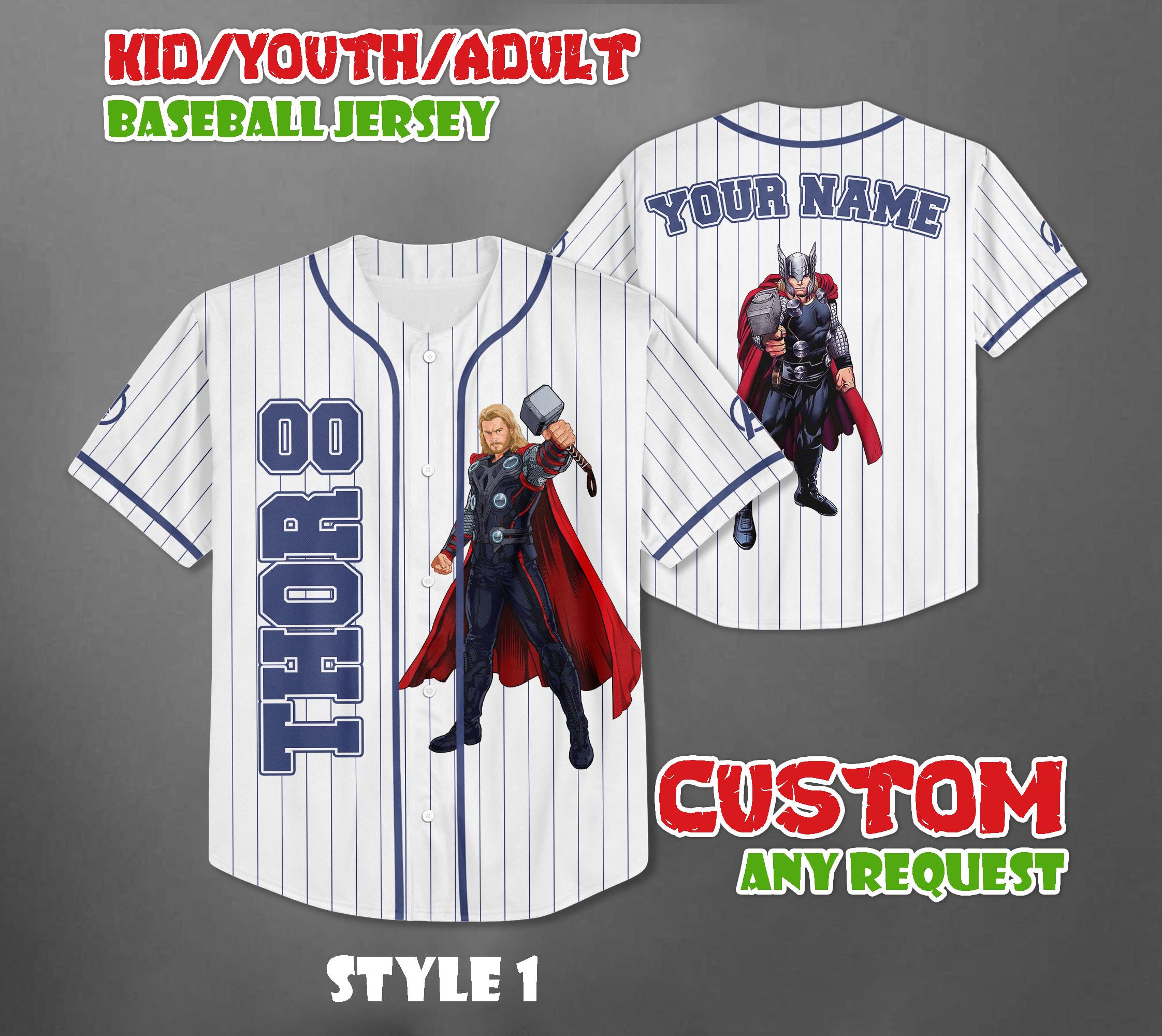 Discover Custom Thor Baseball Jersey, Disney Marvel Baseball Team Outfit