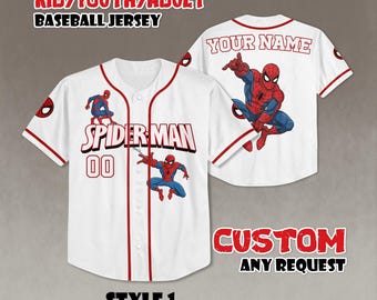 Koszulka baseballowa Spider-Mana na zamówienie, pasująca do całej rodziny