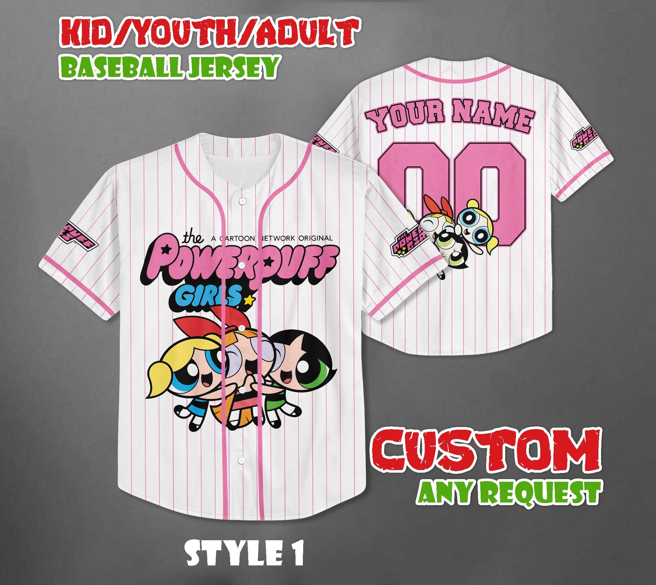 Discover Custom The Powerpuff Girls Baseball Jersey, Cartoon Network Outfit