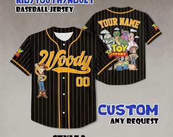 Custom Toy Story Woody Baseball Jersey, Disney Trip Gift