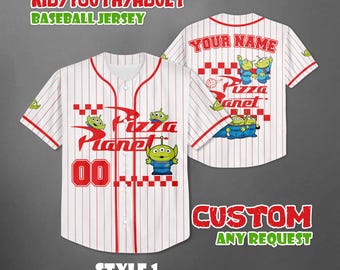 Camiseta de béisbol personalizada de Pizza Planet, atuendo personalizado de Toy Story