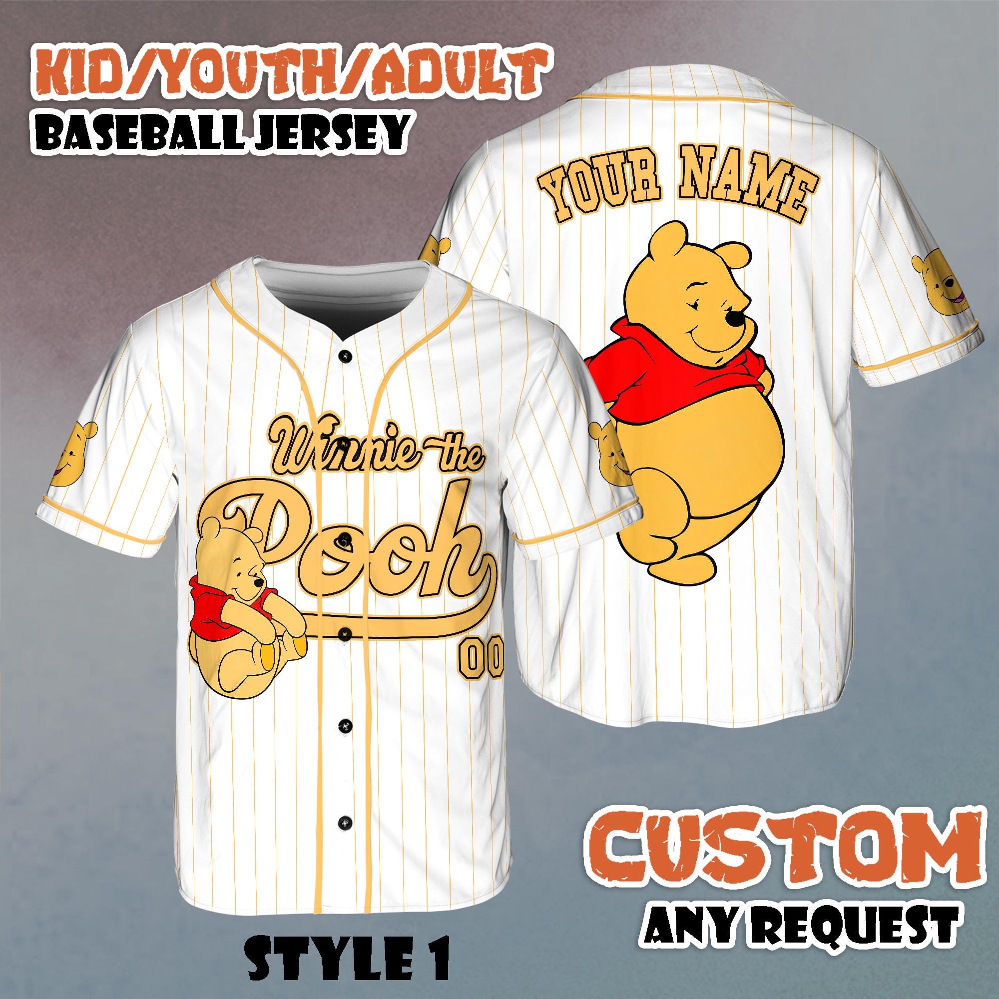 Discover Custom Winnie the Pooh Baseball Jersey, Disneyland Trip Shirt, Family Vacation Apparel