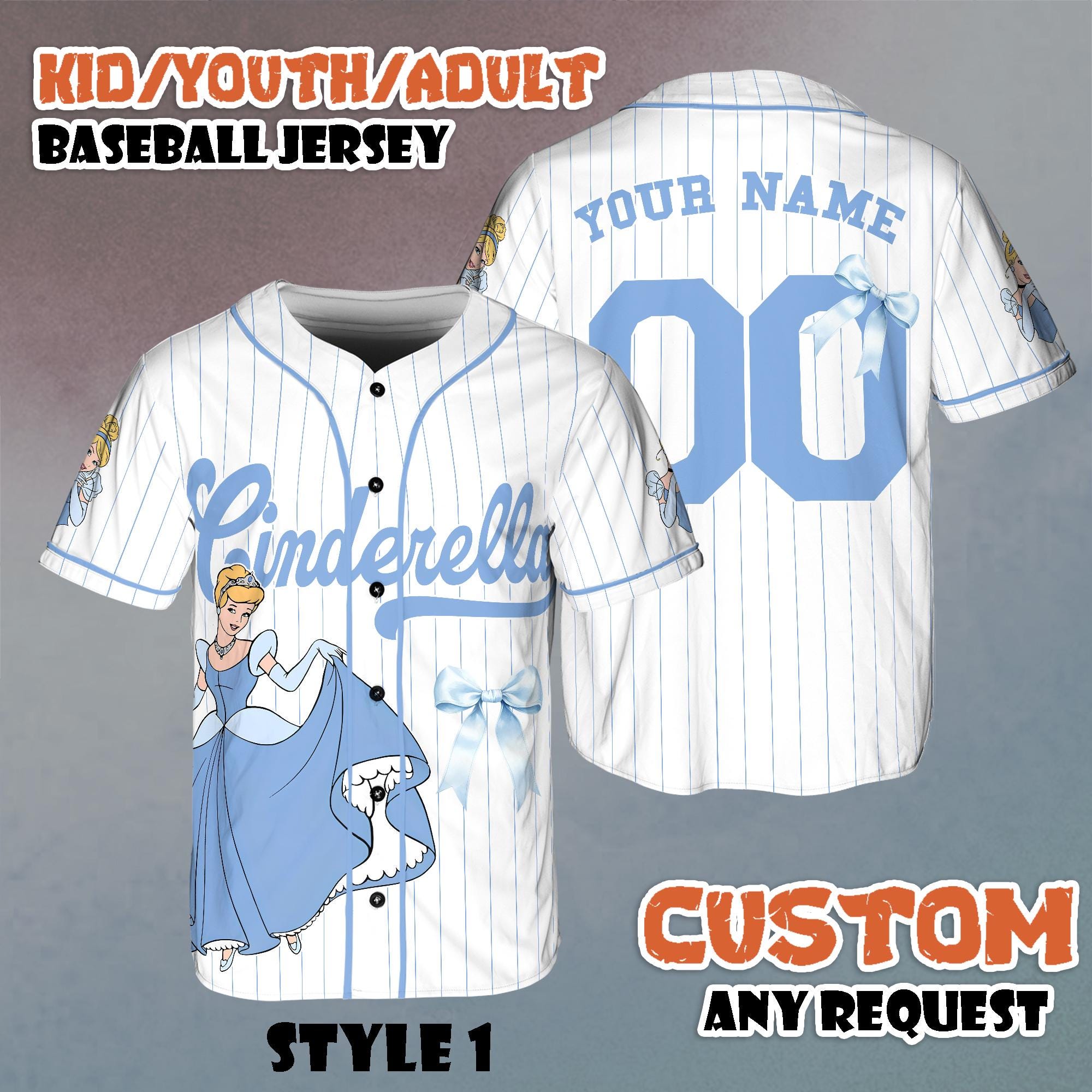 Discover Custom Cinde Princess Baseball Jersey, Disney Princess Jersey Shirt, Walt Disneyworld Princess Shirt