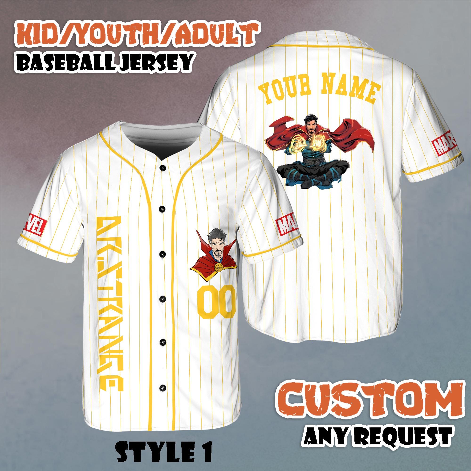 Discover Custom Dr. Strange Baseball Jersey, Hero Sport Shirt, Superhero Fan Gift, Marvel Matching Baseball Team Outfit