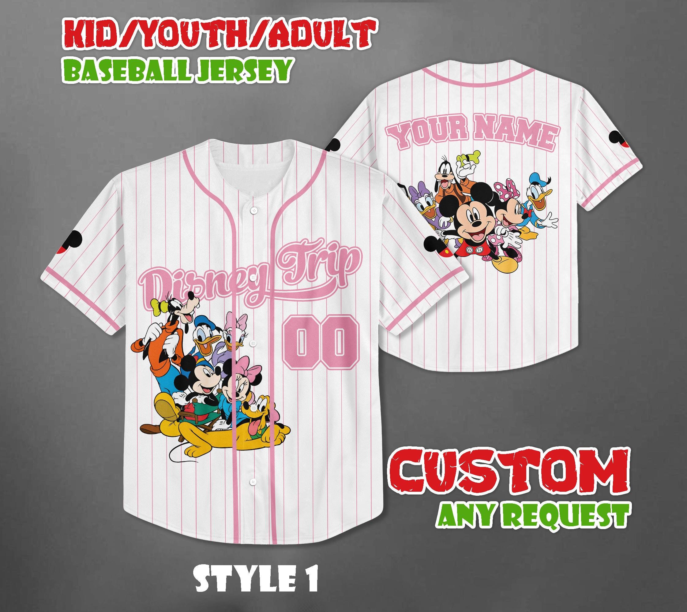 Discover Custom Disney Trip Baseball Jersey, Disneyland Baseball Team Matching Outfit