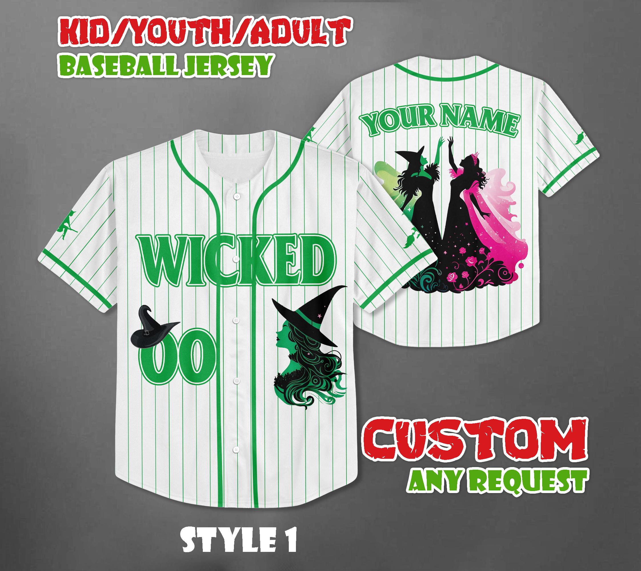 Discover Custom Wicked Baseball Jersey, Elphaba and Glinda Jersey