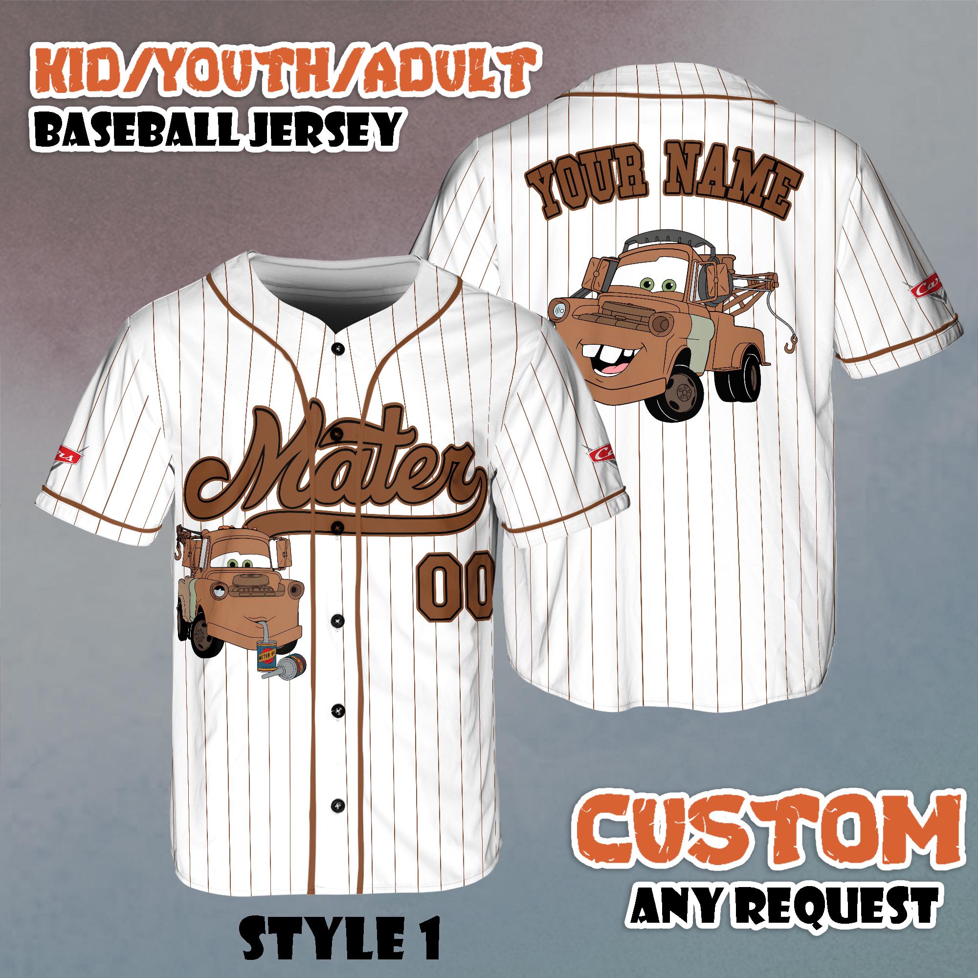 Discover Personalized Tow Mater Cars Baseball Jersey, Personalized Disney Cars Land, Disney Cars Baseball Team Outfit