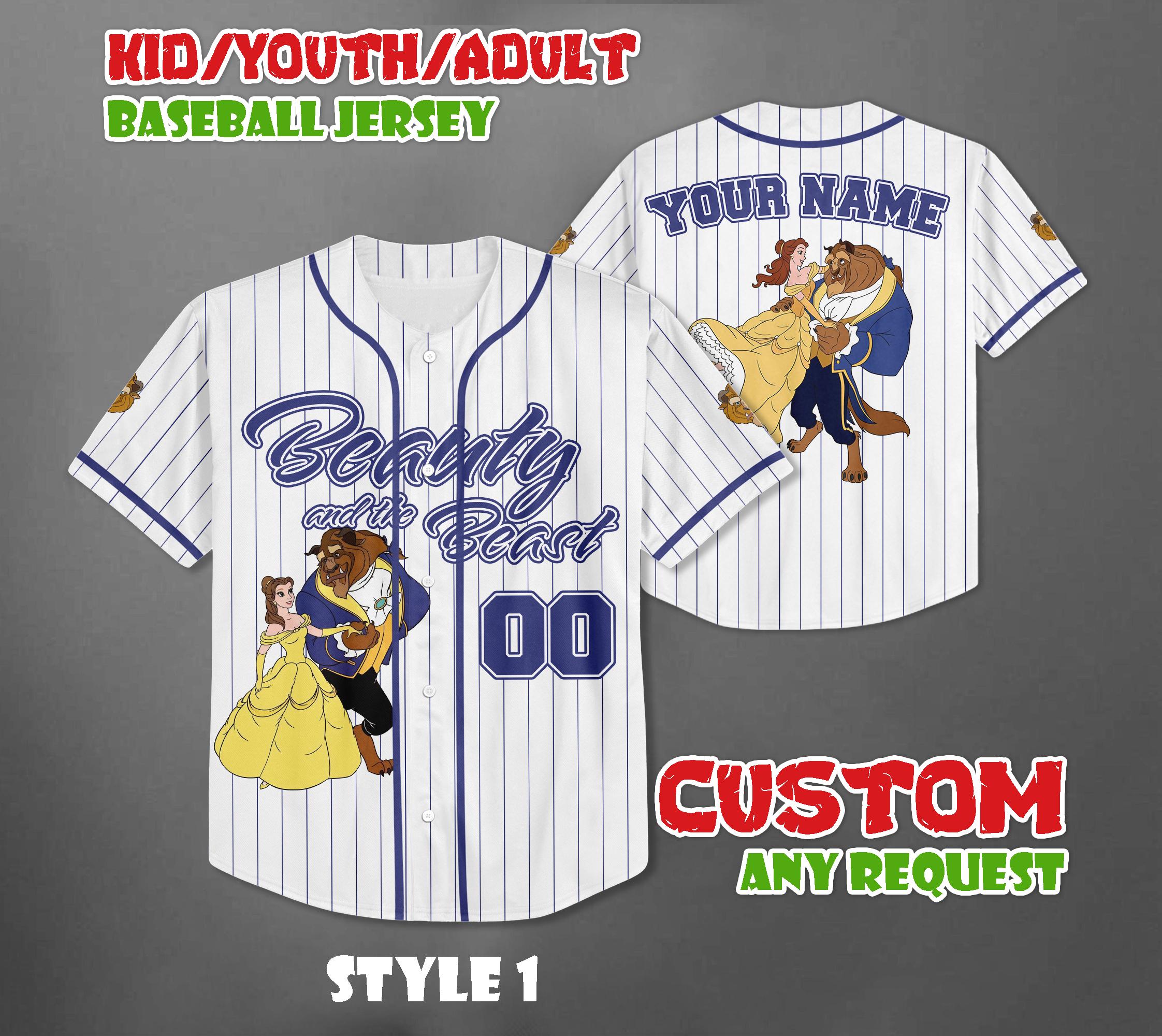 Discover Custom Beauty And The Beast Baseball Jersey, Disney Matching Trip Outfit