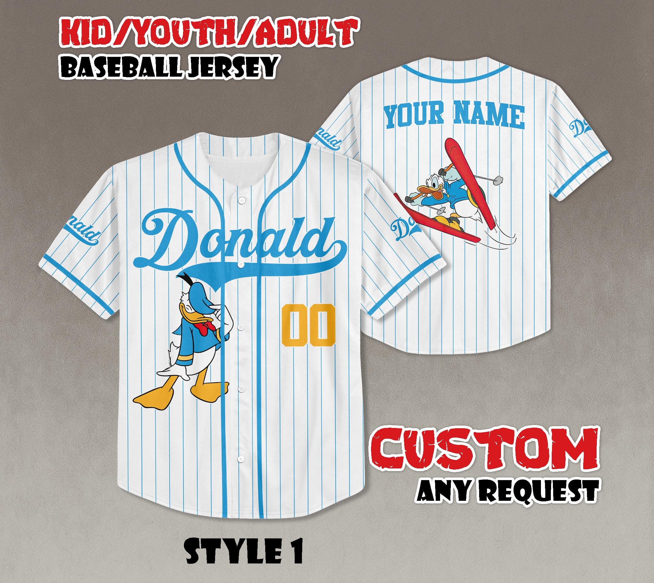 Discover Custom Disney Donald Duck Baseball Jersey, Matching Outfit