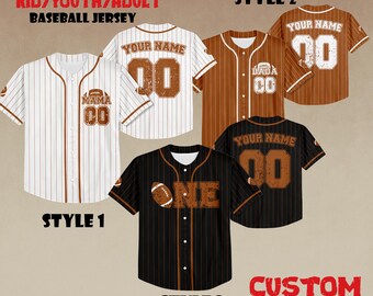 Kundenspezifisches erstes Geburtstags-Fußball-Baseball-Jersey, Familien-passende T-Shirts