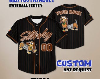 Personalized Slinky Dog Baseball Jersey, Custom Toy Story Outfit