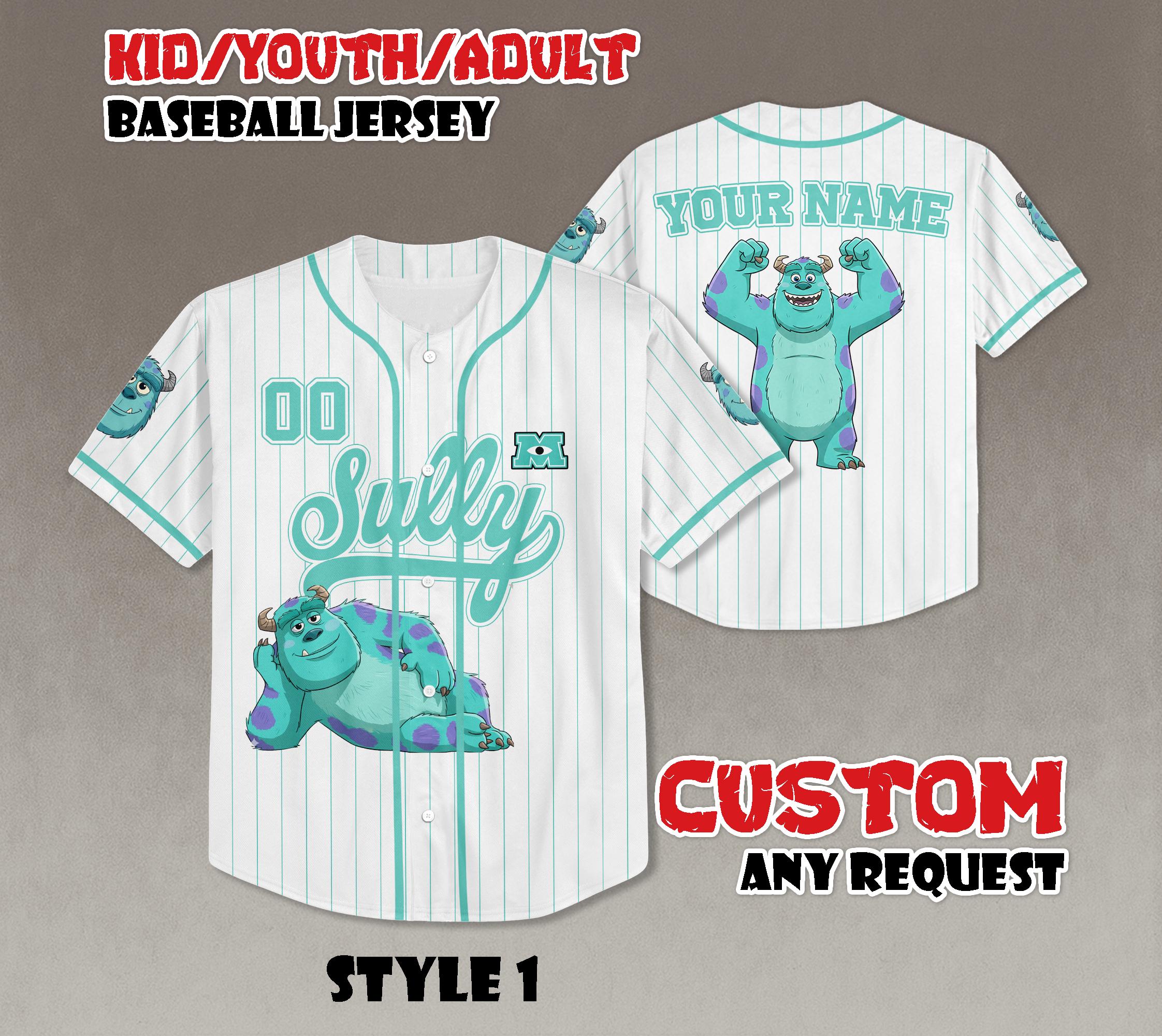 Discover Custom Sulley Baseball Jersey, Monsters Inc. Pixar Fan Gift