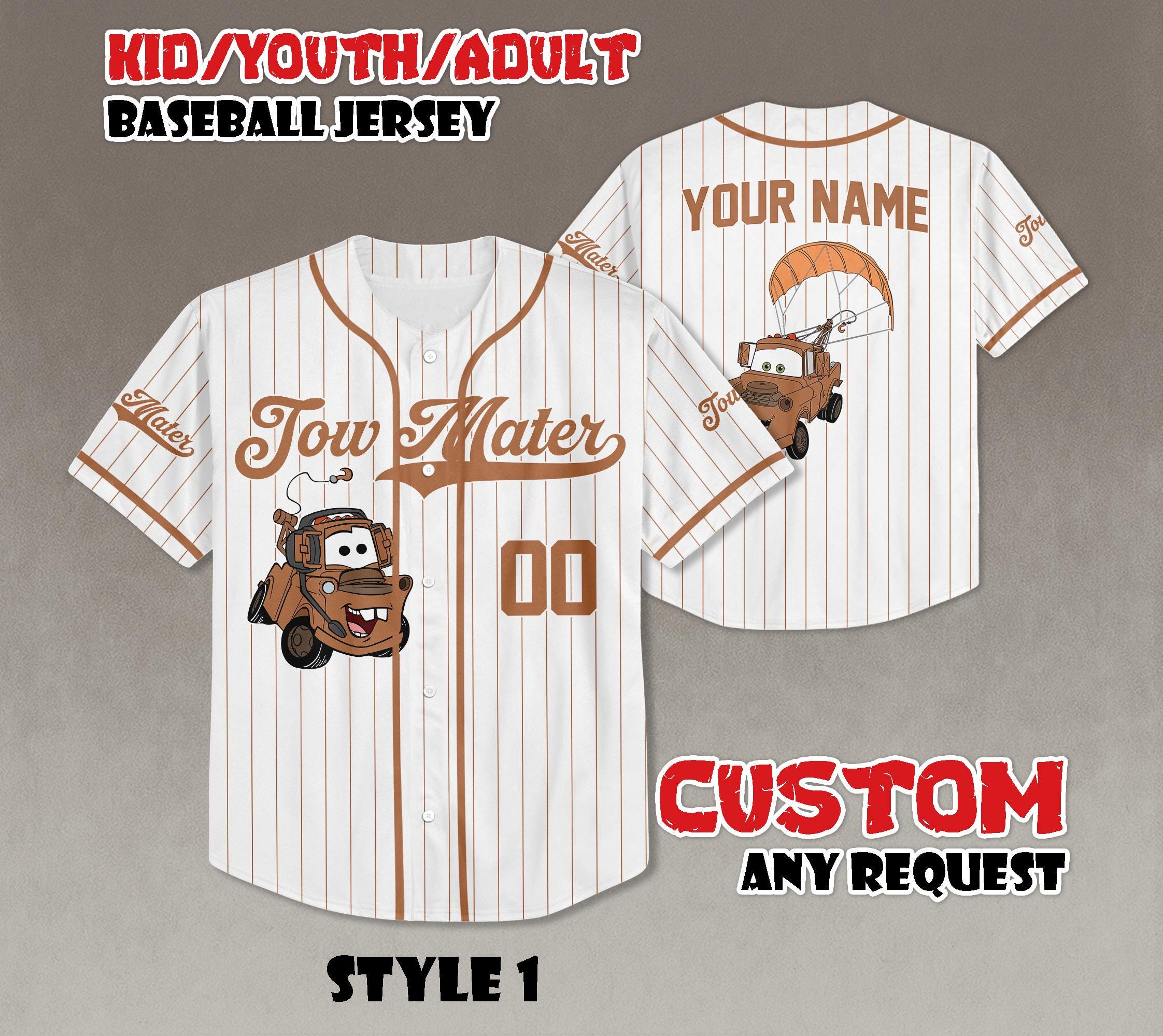 Discover Personalized Disney Cars Tow Mater Baseball Jersey