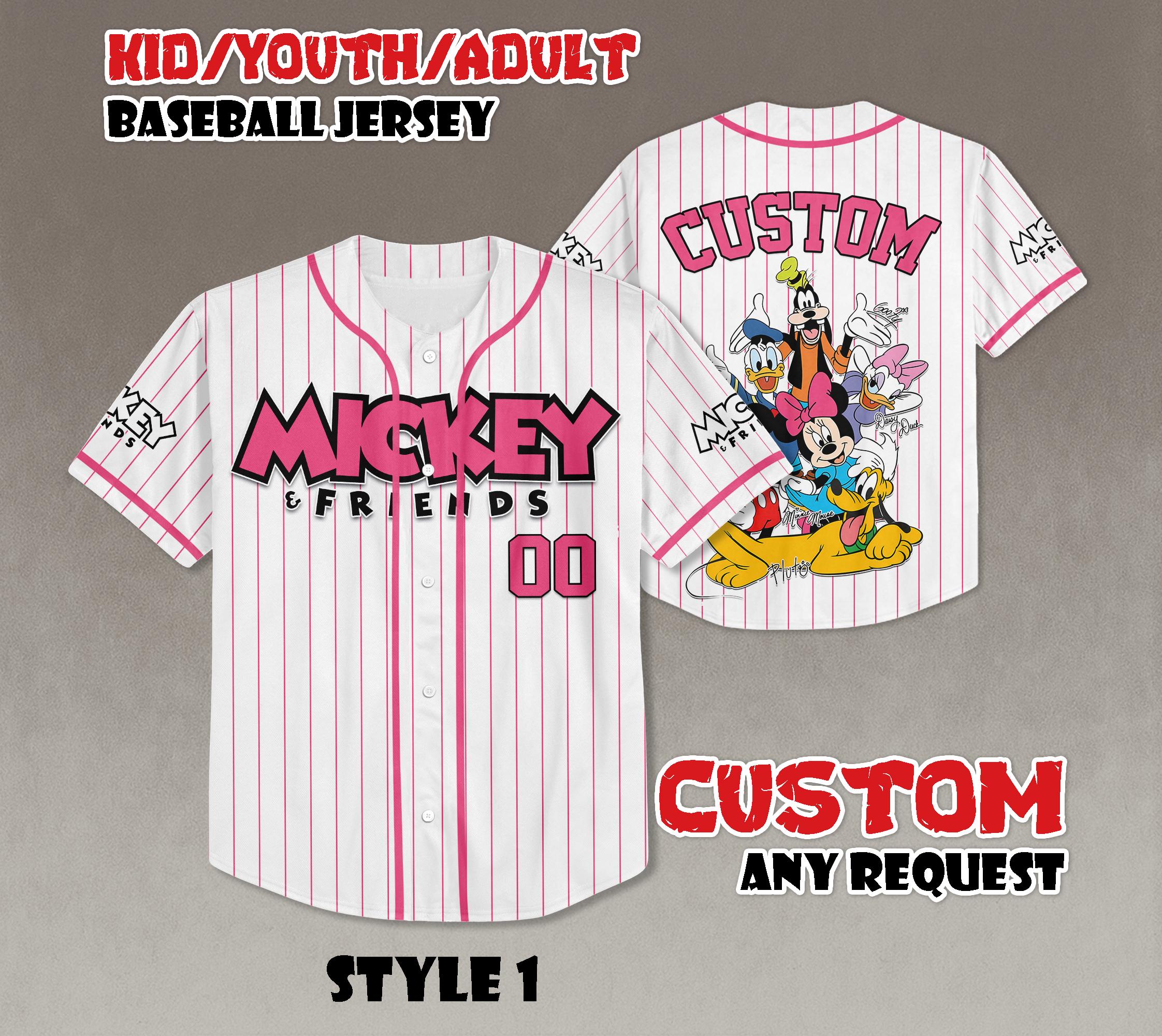 Discover Custom Mickey & Friends Baseball Jersey, Disney Family Trip Shirt