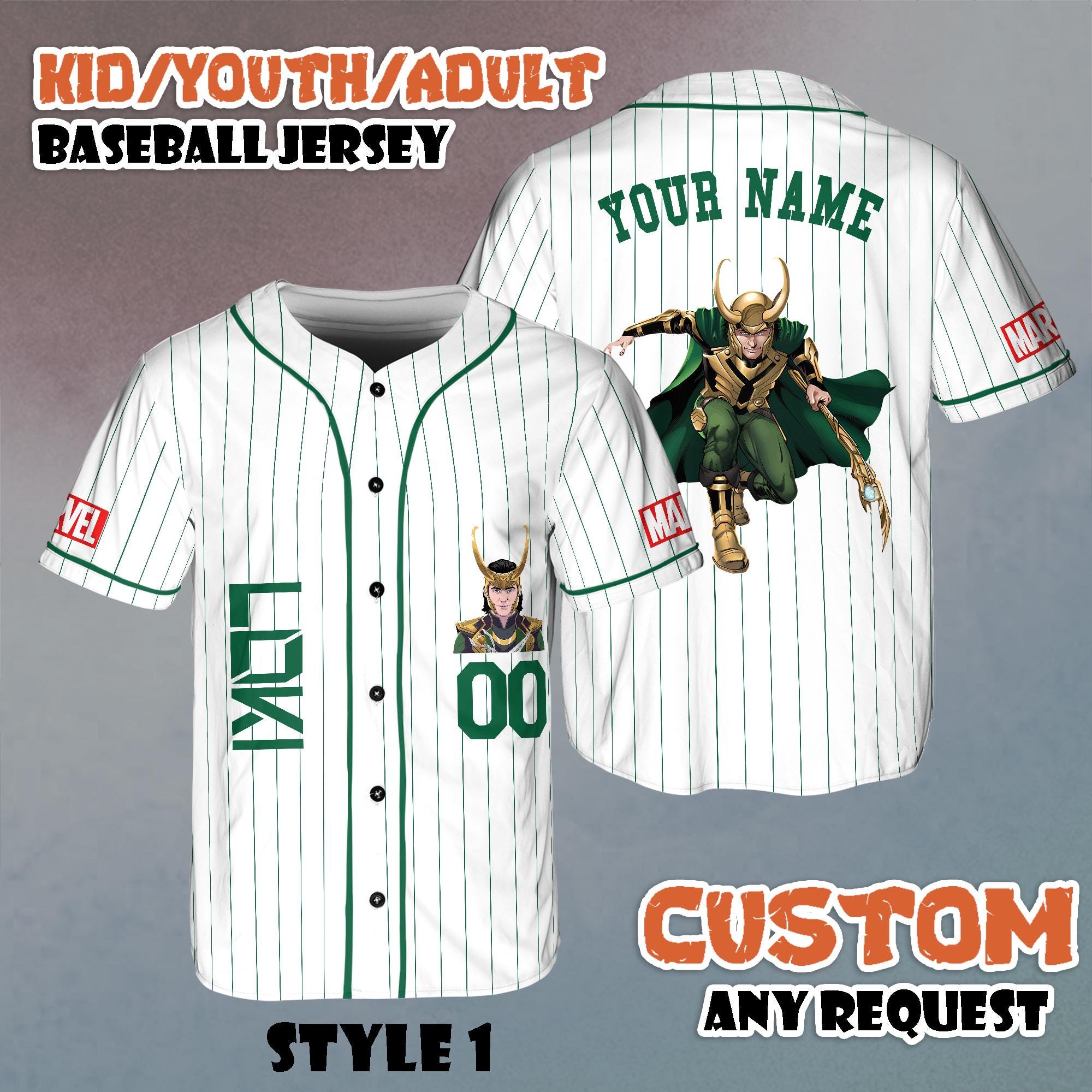 Discover Custom Loki Baseball Jersey, Marvel Avengers Villain Shirt, Superhero Fan Gift, Disney Marvel Baseball Team Outfit