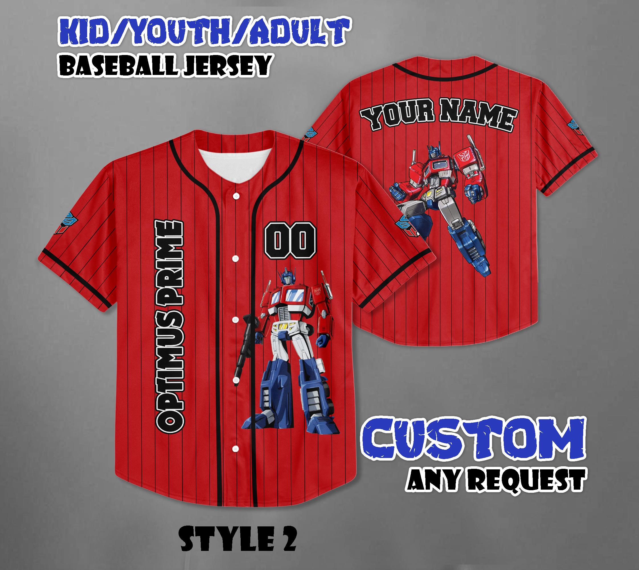 Custom Optimus Prime Baseball Jersey, Transformers Baseball Shirt - Etsy