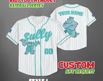 Kundenspezifisches Disney Monster Inc James Sullivan Baseballtrikot, Disney passendes Reiseoutfit