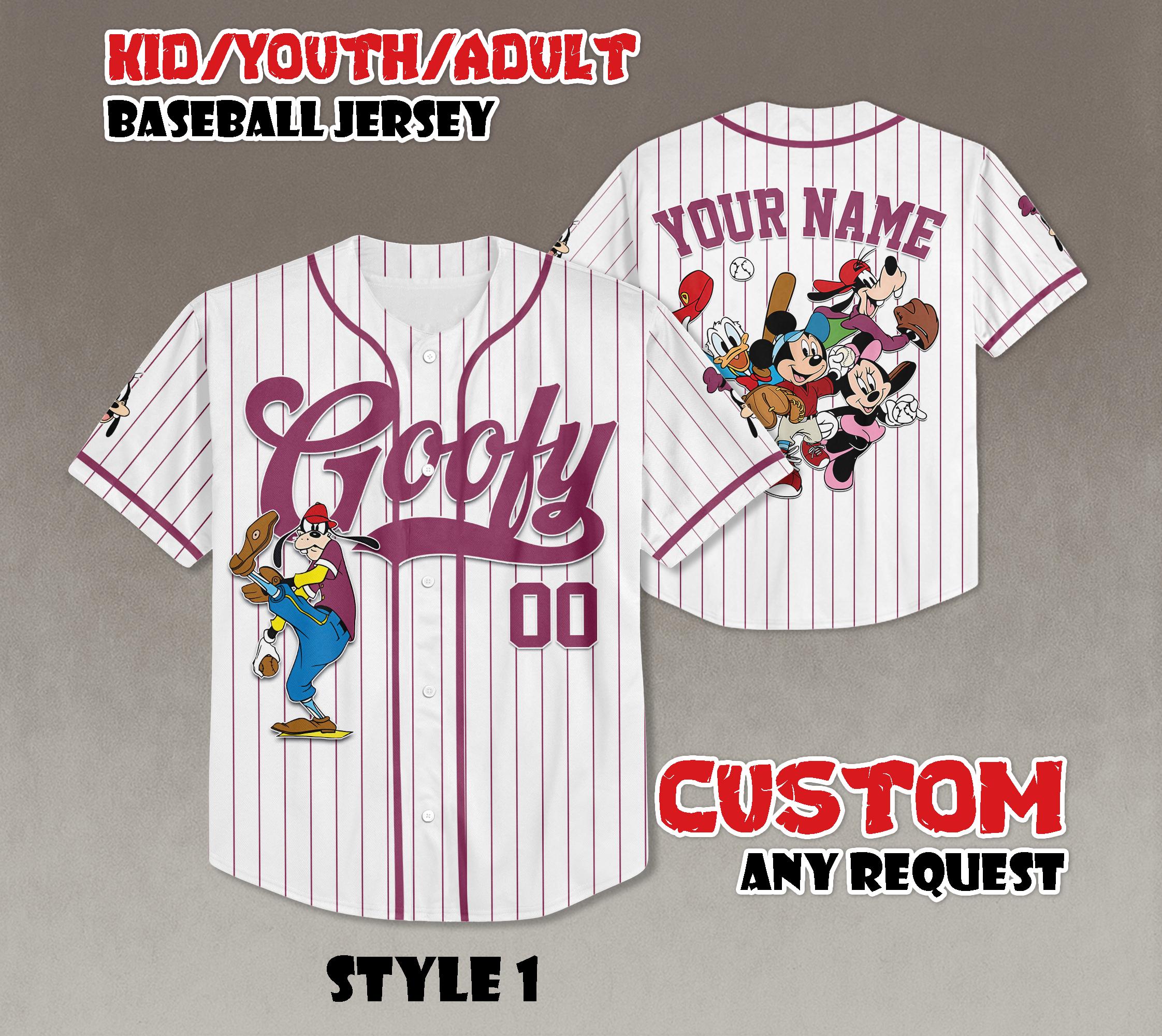 Discover Custom Disney Goofy Baseball Jersey, Mickey and Friends Team Outfit
