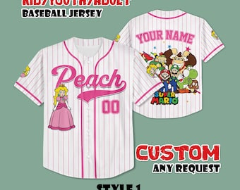 Maillot de baseball Super Mario personnalisé, cadeau d'anniversaire de famille