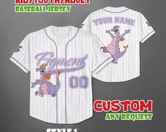 Custom Figment Little Spark Baseball Jersey, Gift for Disney Parks Fans