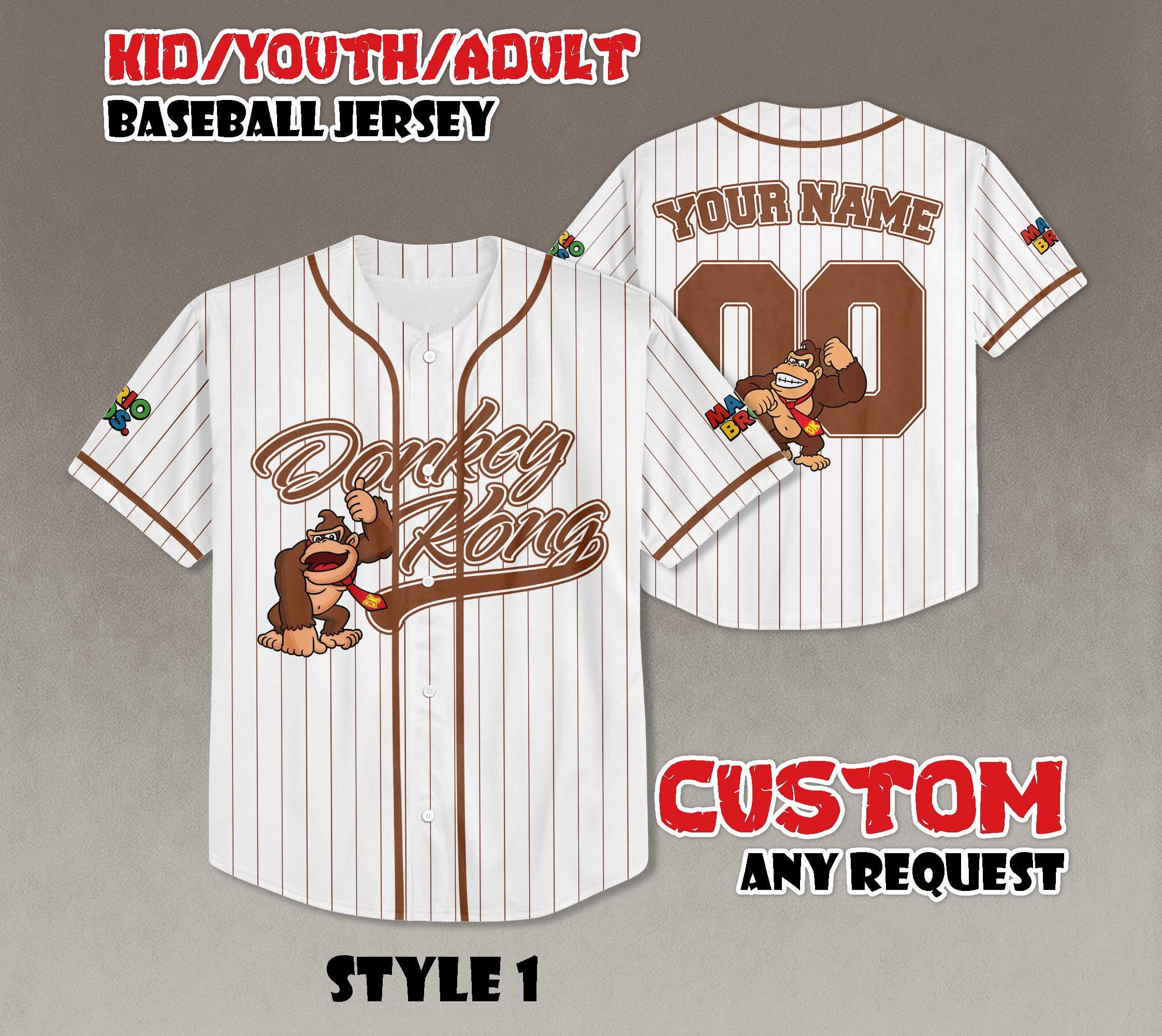 Discover Custom Donkey Kong Baseball Jersey, Super Mario Bros Family Shirt
