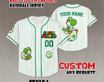 Op maat gemaakt Super Mario Yoshi-honkshirt, shirt voor familie-uitje