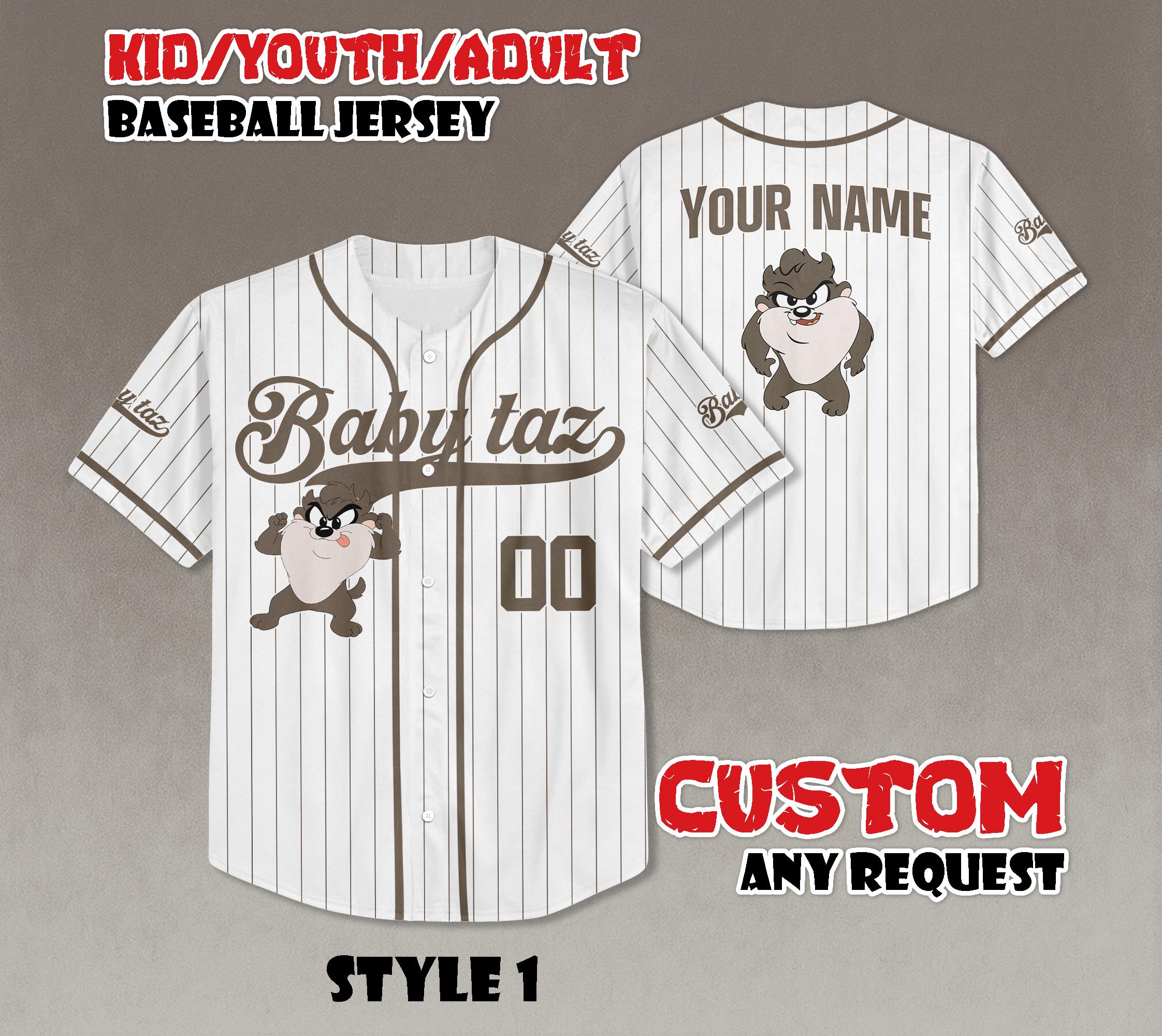 Discover Custom Baby Taz Baseball Jersey, Looney Tunes Disneyland Outfit