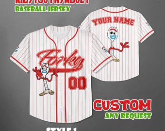 Personalized Forky Baseball Jersey, Disney Pixar Shirt, Custom Toy Story Family Outfit