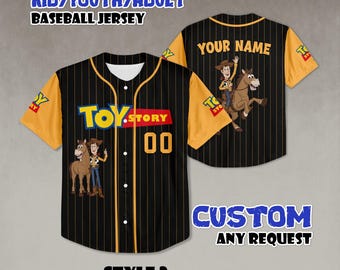 Koszulka baseballowa Bullseye Woody'ego z filmu Toy Story, niestandardowy strój rodzinny