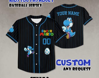 Op maat gemaakt Yoshi-honkbalshirt, Super Mario-shirt voor het hele gezin