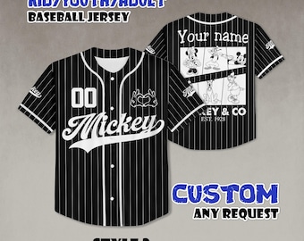 Vintage Mickey Mouse Baseball Jersey, Custom Name Number, Disneyland Outfit