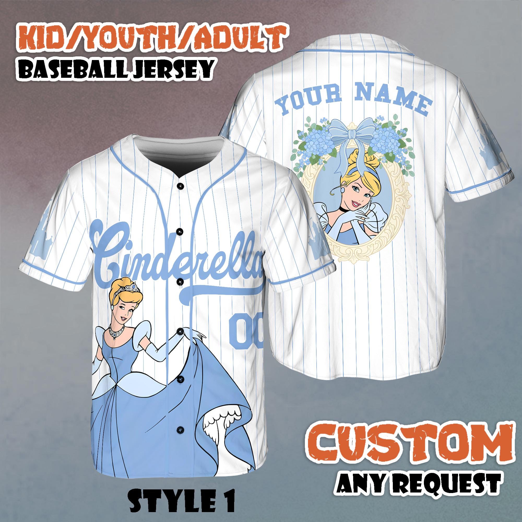 Discover Custom Cinde Princess Baseball Jersey, Disney Princess Jersey Shirt, Magic Kingdom Baseball Shirt, Disney Matching Trip Outfit