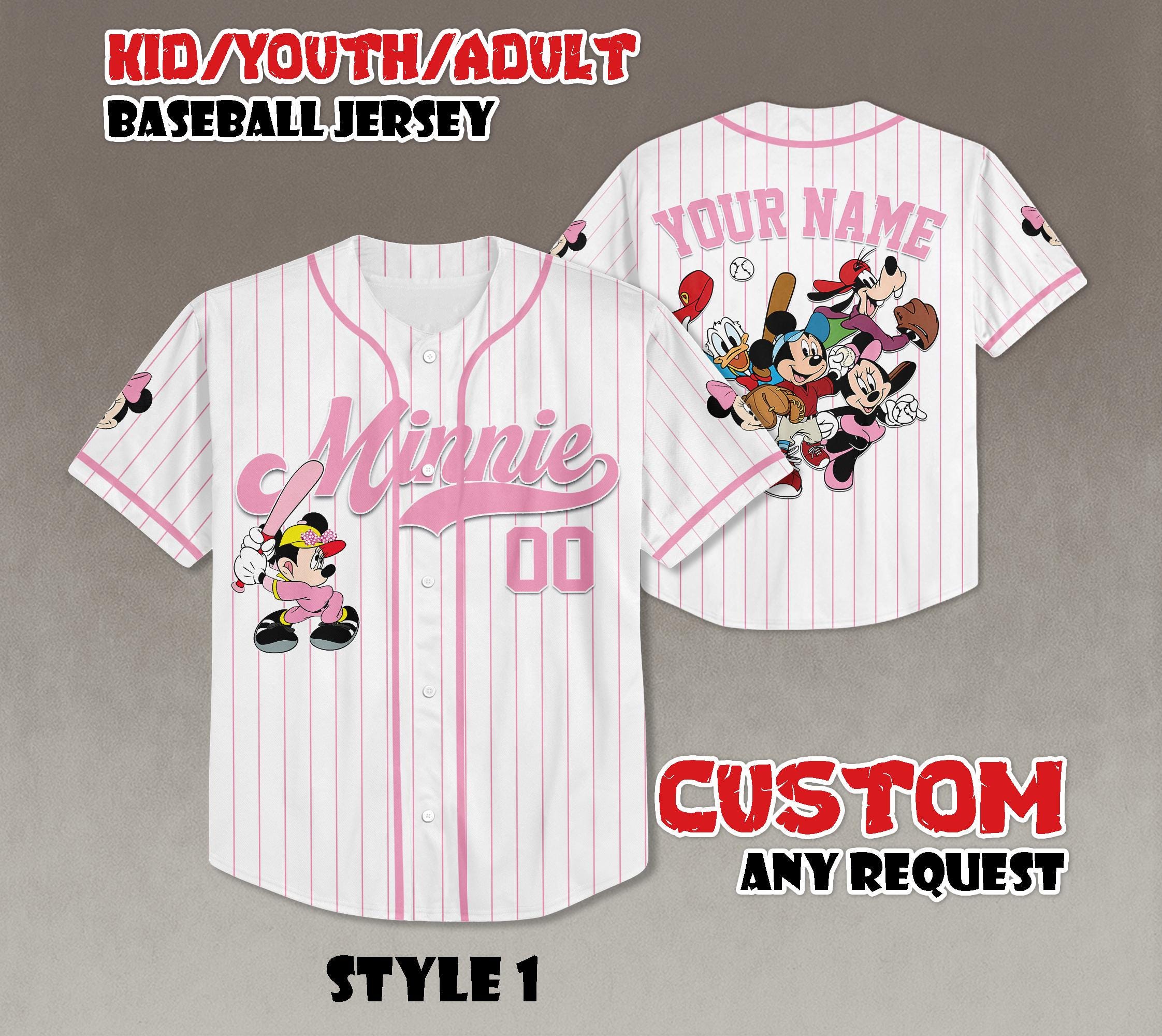 Discover Custom Minnie Mouse Baseball Jersey: Disneyland Matching Outfit