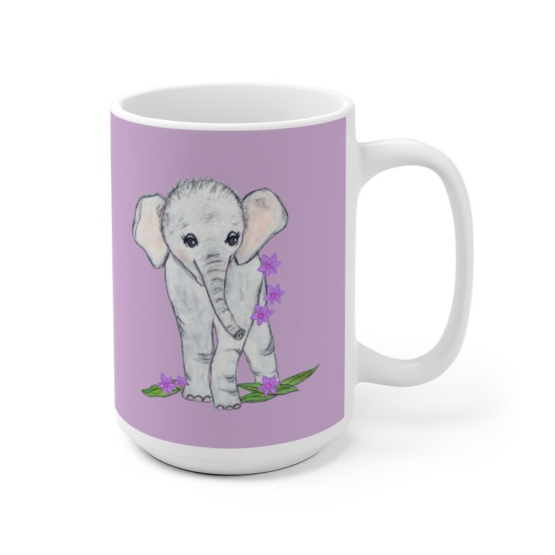 Cute Baby Elephant Ceramic Mug Coffee Cup African Elephant image 5