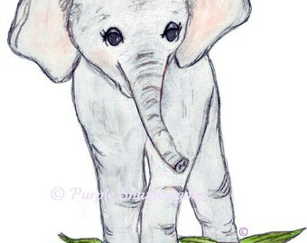 Baby Elephant Wall Art,  Print, Nursery Decor, Baby’s Room, Kids Room